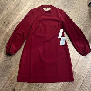 NWT ELIZA J long sleeve mock neck open back shift dress, size 6